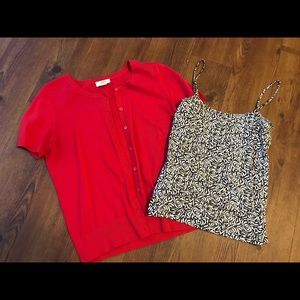Short sleeve cardigan & tank